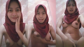 Abg Colmek Jilbab Coklat Rumahan